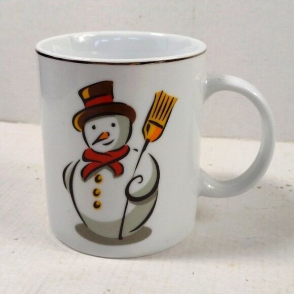 Jerren Kirsty Whimsical Snowman Frosty Design Christmas Festive Coffee Mugs (2) - Picture 4 of 9